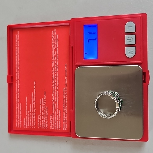 Sterling Silver 925 Green Gemstone Cluster Ring Size 8 - Statement Piece - Picture 5 of 9